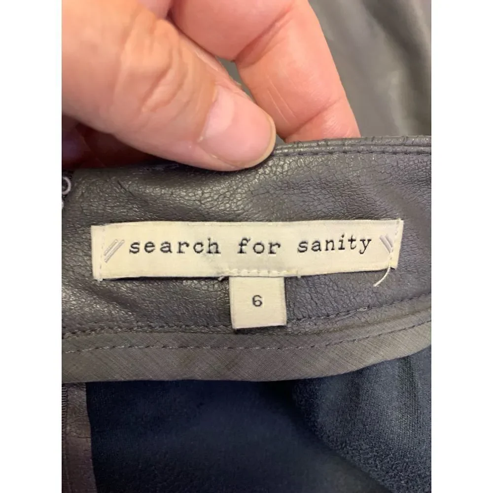 Search for Sanity Silver Faux Leather Skirt Size 6